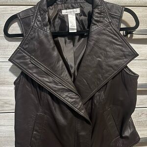 Liz Claiborne Women's Brown Leather Vest